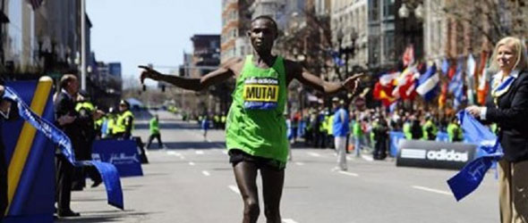 Mutai blasts to a Boston Win