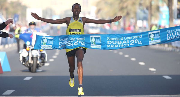 Tsegaye Mekonnen wins Dubai 2014